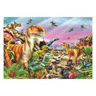 CLEMENTONI Puzzle Země dinosaurů 104 dílků