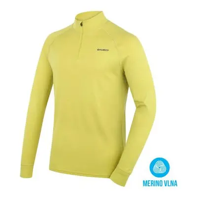 Husky Pánská merino mikina Aron Zip M lime green XL