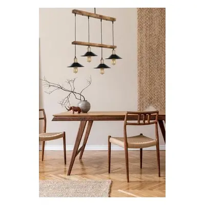 Opviq Chandelier David 4 lü yanık sıralı metal başlıklı sarkıt BrownBlack