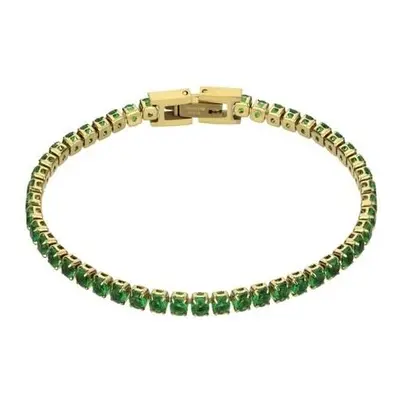 Marc Malone Tenisový pozlacený náramek Tessa Green Bracelet MCB23055G