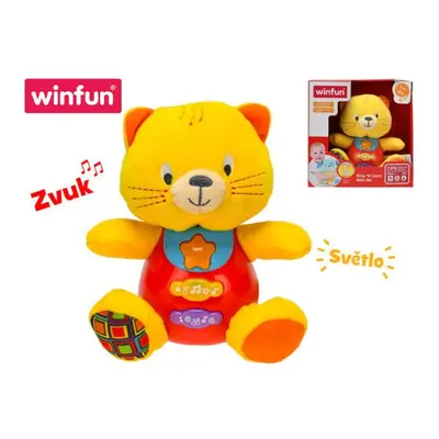 Winfun Sedící kočička 18 cm se světlem a zvukem