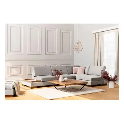 Atelier del Sofa Corner Sofa Tulip Corner Right With Pouf - Light Grey