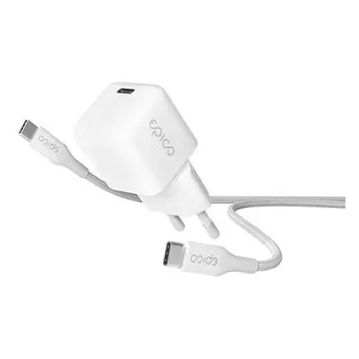 Epico 30W GaN Charger Bundle with 1.2m USB-C cable - bílá