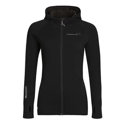 PROGRESS TISPA MERINO HOODY dámská funkční sportovní mikina s kapucí M černá