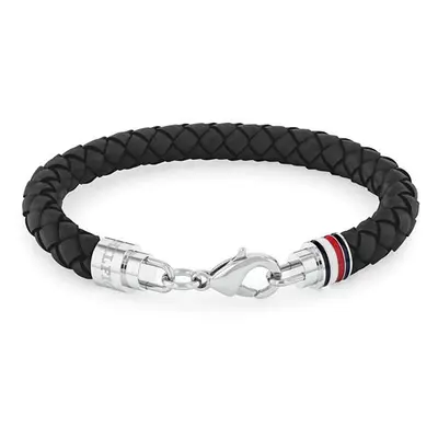 Tommy Hilfiger Elegantní pánský náramek z černé kůže 2790545