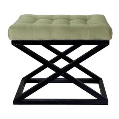 Atelier del Sofa Pouffe Capraz - Black, Light Grey BlackGreen