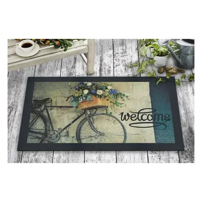 Aberto Design Pvc Doormat Bicycle Multicolor