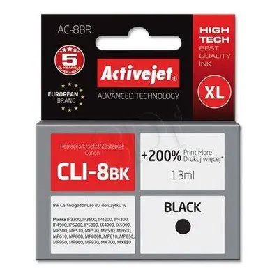 Atrament ActiveJet pre Canon CLI-8 Black 15ml + chip, AC-8BR