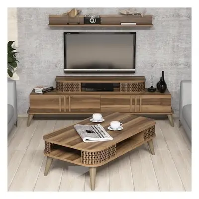 Hanah Home Living Room Furniture Set Eylül - Walnut