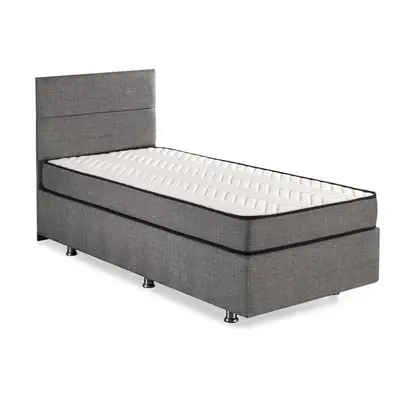 Hanah Home Single Mattress, Base & Headboard Silver - Grey (100 x 200)