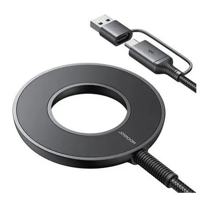 Magnetická nabíječka Joyroom JR-WQM03, USB + USB-C, 1,2 m (černá)