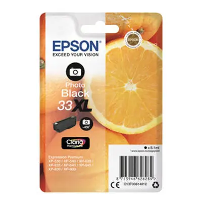 Epson inkoustová náplň/ T3361/ Singlepack 33XL Claria Premium Ink/ Foto Černá, C13T33614012