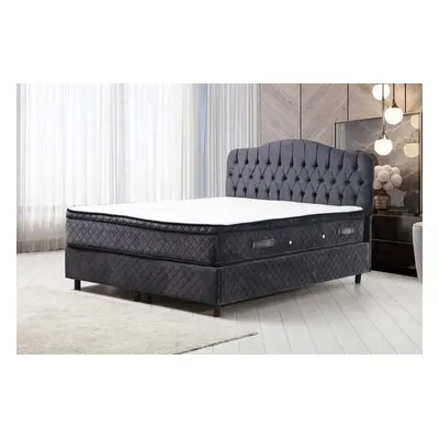 Hanah Home Double Mattress, Base & Headboard Vassi Set 150 x 200 v2 - Anthracite