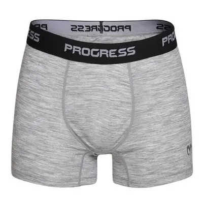 PROGRESS WARRIOR pánské boxerky s merinem M šedý melír