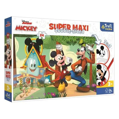 TREFL Oboustranné puzzle Mickeyho klubík SUPER MAXI 24 dílků