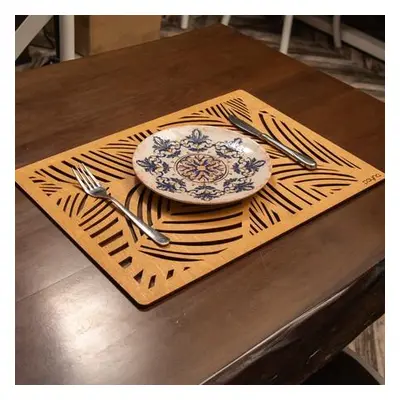 Hermia Table Mat Set (4 Pieces) Plane - Honey