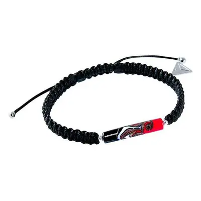 Lampglas Partnerský náramek Shamballa Red Black s unikátní perlou BSHX10