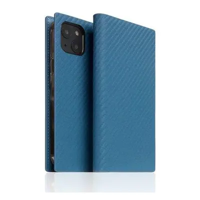 SLG Design puzdro D+ Italian Carbon Leather Diary pre iPhone 14 - Blue