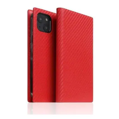 SLG Design puzdro D+ Italian Carbon Leather Diary pre iPhone 14 - Red