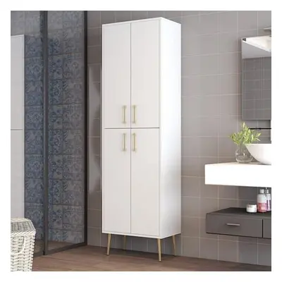 Hanah Home Multi Purpose Cabinet Berlin A - White, Gold WhiteGold