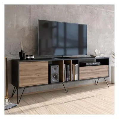 Hanah Home TV Stand Mistico (180) - Walnut, Black WalnutBlack