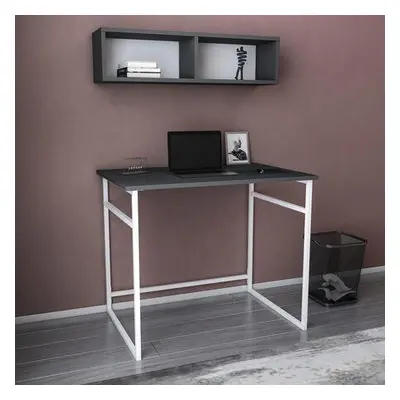 Hanah Home Study Desk Hussum - White, Anthracite WhiteAnthracite