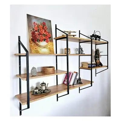 Hanah Home Wall Shelf Raffy7 BlackAtlantic Pine