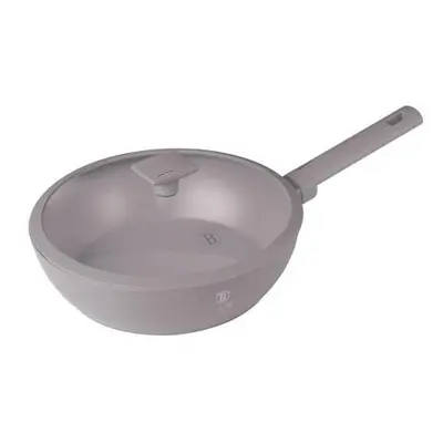 Berlingerhaus Wok pánev s titanovým povrchem a poklicí 30 cm Taupe Collection