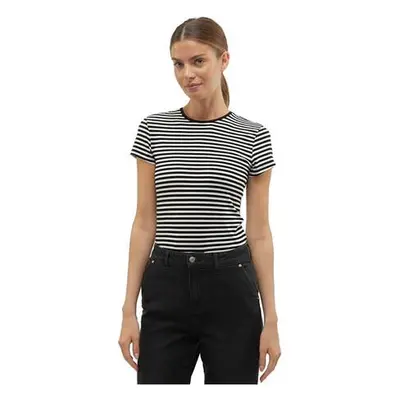 Vero Moda Dámské triko VMINES Tight Fit 10300882 Black/Snow White XXL