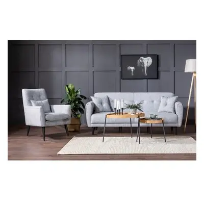 Atelier del Sofa Sofa-Bed Set ARİA-TAKIM3-S 1008 Grey