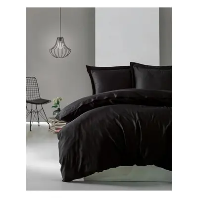 L'essentiel Maison Premium Satin Double Quilt Cover Set Elegant - Black