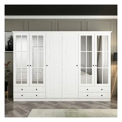 Hanah Home Wardrobe Kale Mebran - 4784 White