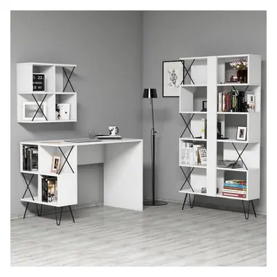 Hanah Home Study Desk & Bookshelf Extra 2 - White