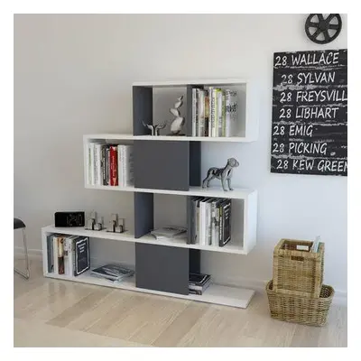 Hanah Home Bookshelf Karlin - White, Anthracite WhiteAnthracite