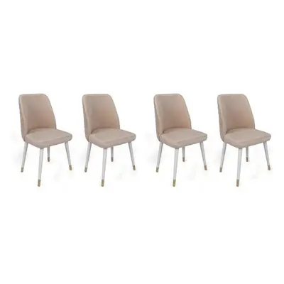 Hanah Home Chair Set (4 Pieces) Hugo-407 V4 CreamWhiteGold