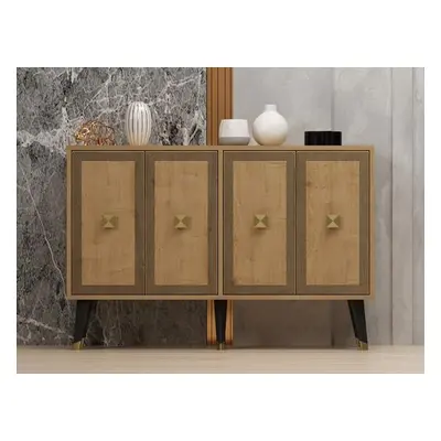 Hanah Home Console Ansel - Sapphire Oak, Gold Sapphire OakGold