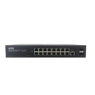 Switch Adex ADS216GRP-VPO-2FO-RM managovatelný, 16x GLAN, 15x PoE-in reverzní, 1x PoE-out, 2x SF