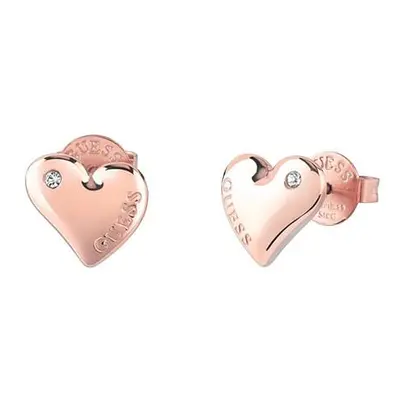 Guess Krásné bronzové náušnice pecky Fluid Hearts JUBE02303JWRGT/U