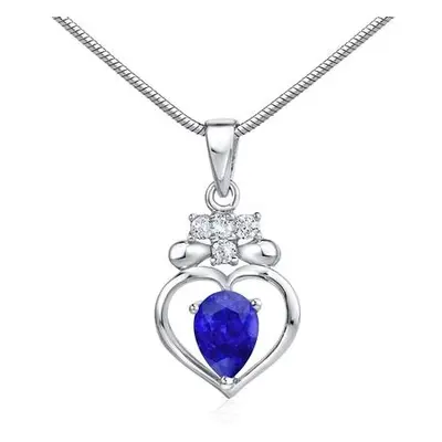 SILVEGO Stříbrný přívěsek Srdce s pravým přírodním topazem Swarovski Gemstone JJJP88B