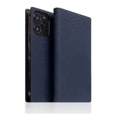 SLG Design puzdro D+ Italian Carbon Leather Diary pre iPhone 14 Pro - Navy