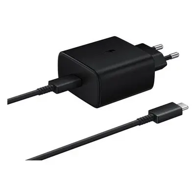 EP-TA845EBE + EP-DW767JBE Samsung 45W Cestovní nabíječka + USB-C/USB-C Datový Kabel Black (OOB B