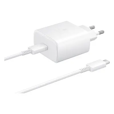 EP-TA845EWE + EP-DW767JWE Samsung 45W Cestovní nabíječka + USB-C/USB-C Datový Kabel White (OOB B