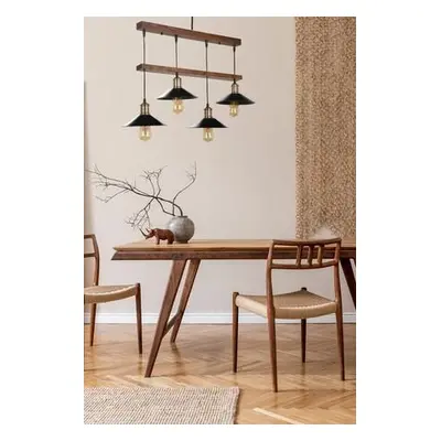 Opviq Chandelier David 4 lü ceviz sıralı metal başlıklı sarkıt BrownBlack