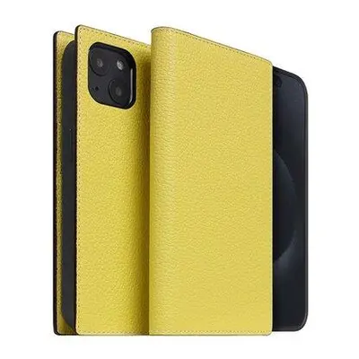 SLG Design puzdro D8 Neon Full Grain Leather Diary pre iPhone 15 - Lemon