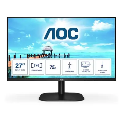 AOC 27" LED 27B2H / IPS / 1920x1080@75Hz / 16:9 / 7ms / HDMI / VGA, 27B2H