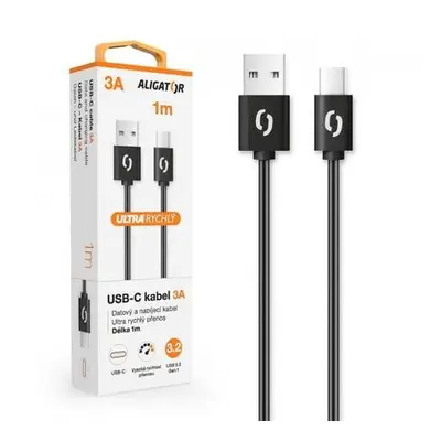 Aligator DATKP43 DK POWER 3A, USB-C, 1m, černý