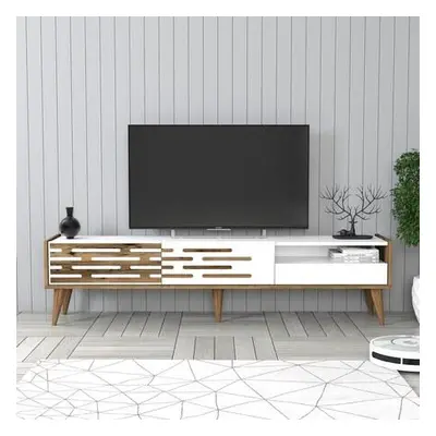 Hanah Home TV Stand Valensiya - Walnut, White WalnutWhite