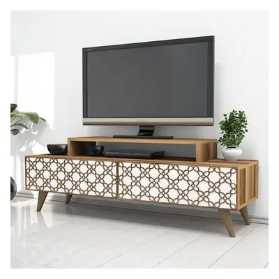 Hanah Home TV Stand City - Walnut, White WalnutWhite