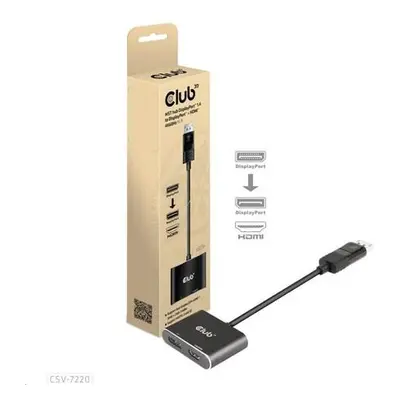 Club3D hub MST (Multi Stream Transport) DisplayPort 1.4 na DisplayPort + HDMI 4K60Hz (M/F), CSV-