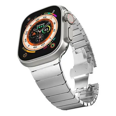 4wrist Ocelový tah s motýlovou sponou pro Apple Watch 42/44/45/49 mm - Silver